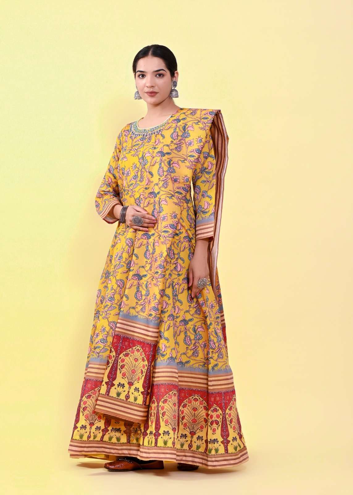Lucaya Vol 7 Kalamkari Anarkali Readymade Gown With Dupatta Wholesale catalog