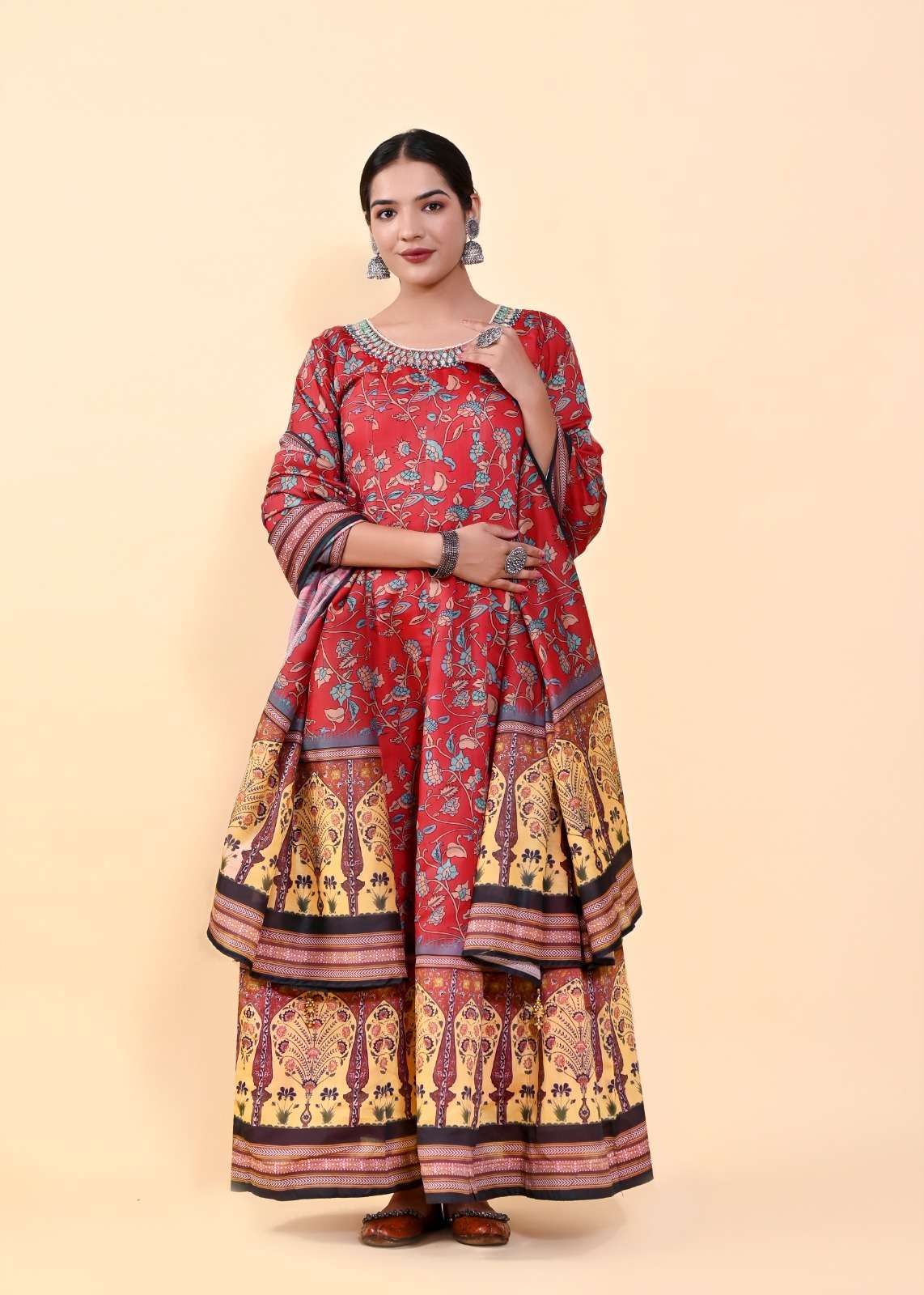 Lucaya Vol 7 Kalamkari Anarkali Readymade Gown With Dupatta Wholesale catalog