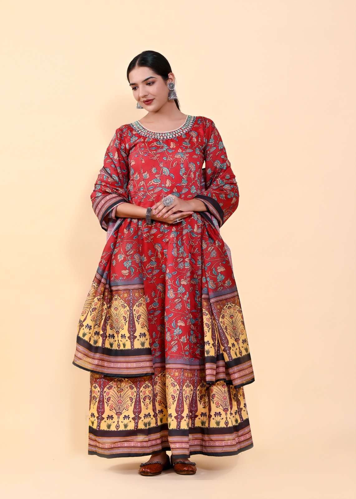 Lucaya Vol 7 Kalamkari Anarkali Readymade Gown With Dupatta Wholesale catalog