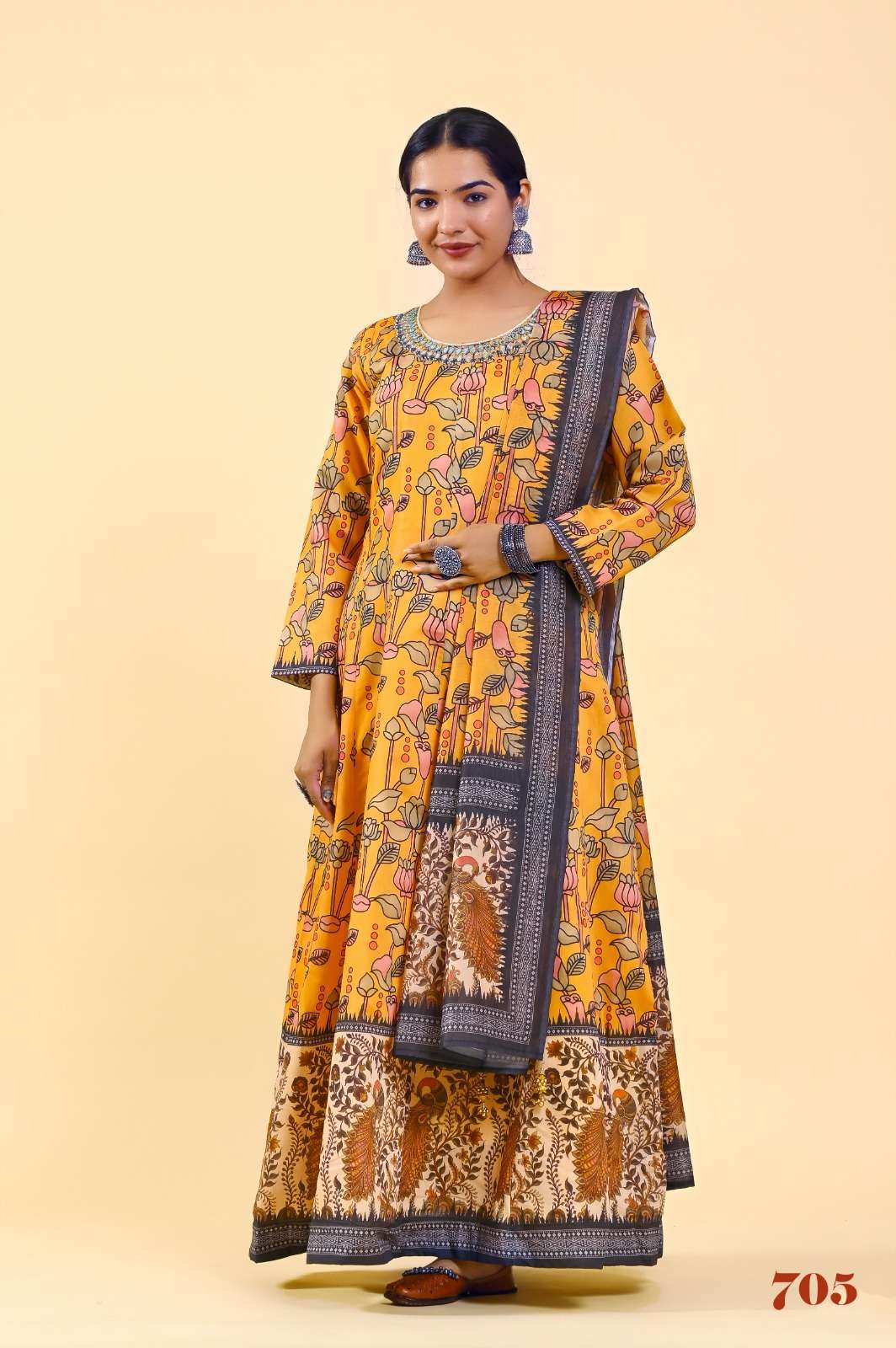 Lucaya Vol 7 Kalamkari Anarkali Readymade Gown With Dupatta Wholesale catalog