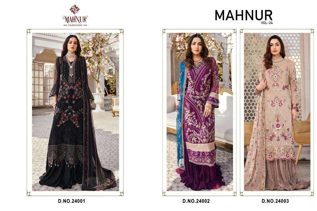 Mahnur Vol 24 Designer Georgette Pakistani Suits Wholesale catalog