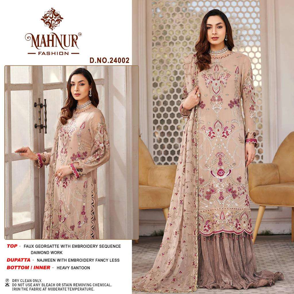 Mahnur Vol 24 Designer Georgette Pakistani Suits Wholesale catalog