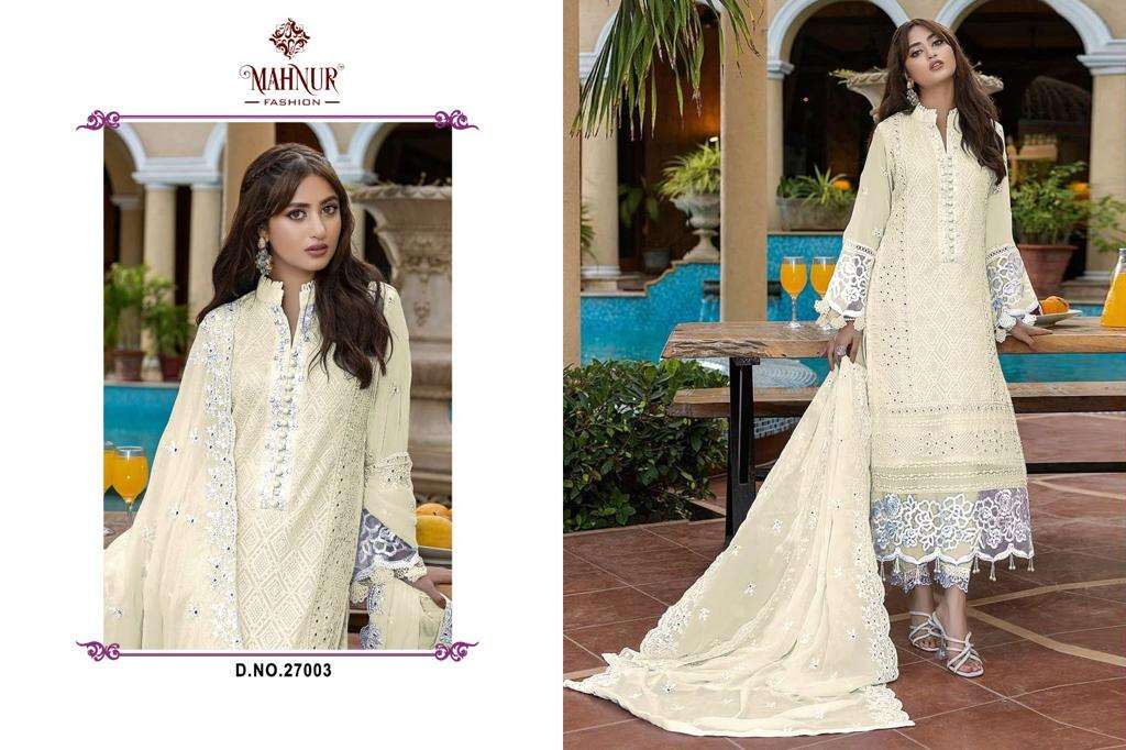 Mahnur Vol 27 Pakistani Georrgte Salwar Suits Wholesale catalog 