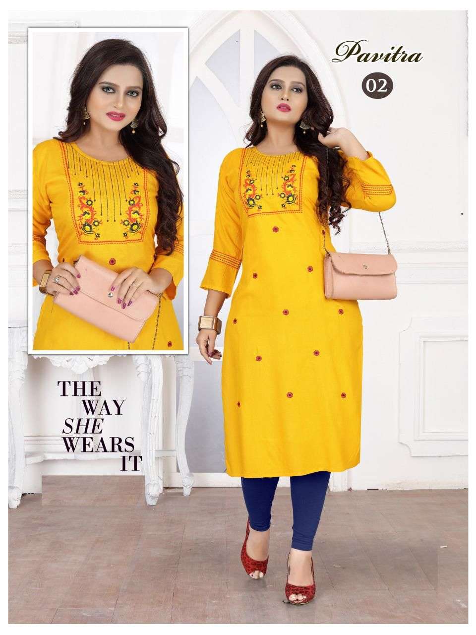 NEW AAGYA PAVITRA Heavy Embroidered Work Kurti Wholesale catalog