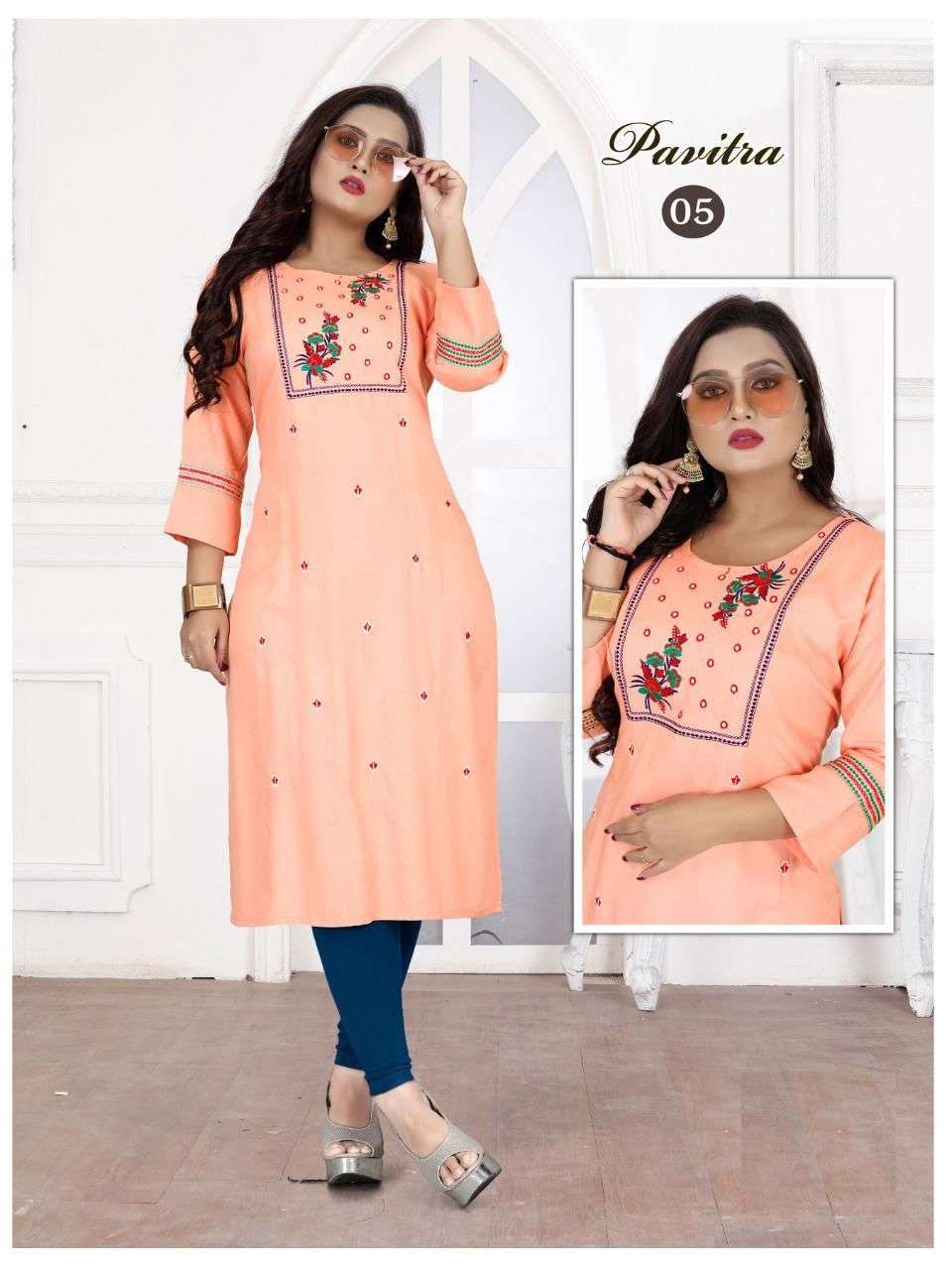 NEW AAGYA PAVITRA Heavy Embroidered Work Kurti Wholesale catalog