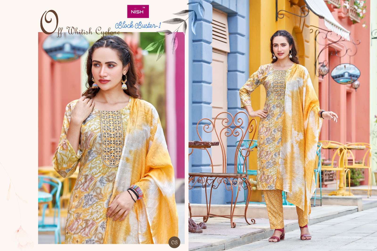 NISH  STUNNING BLOCK BUSTER RAYON PRINT KURTI WHOLESALE CATALOG