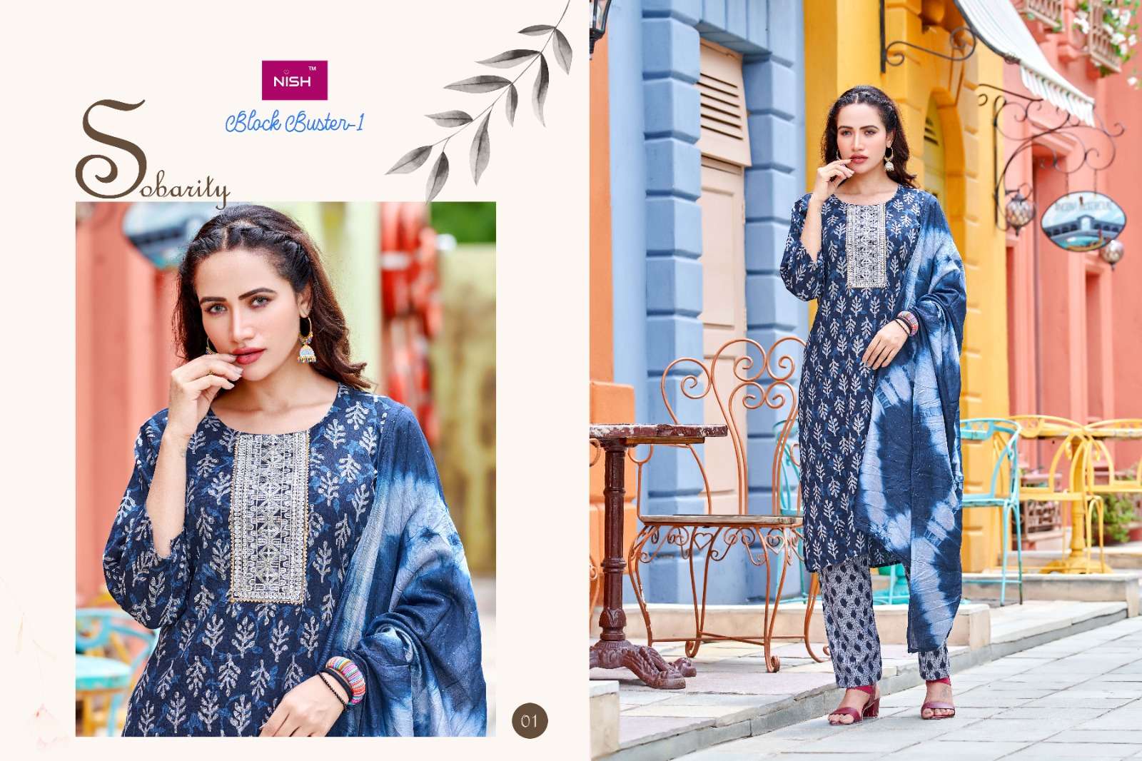 NISH  STUNNING BLOCK BUSTER RAYON PRINT KURTI WHOLESALE CATALOG