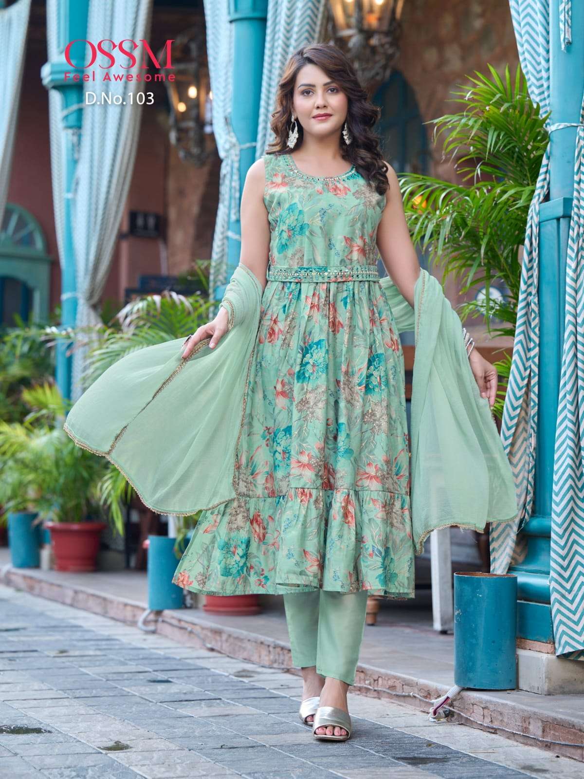 OSSM SARGAN  Chanderi Foil Print Kurti Wholesale catalog