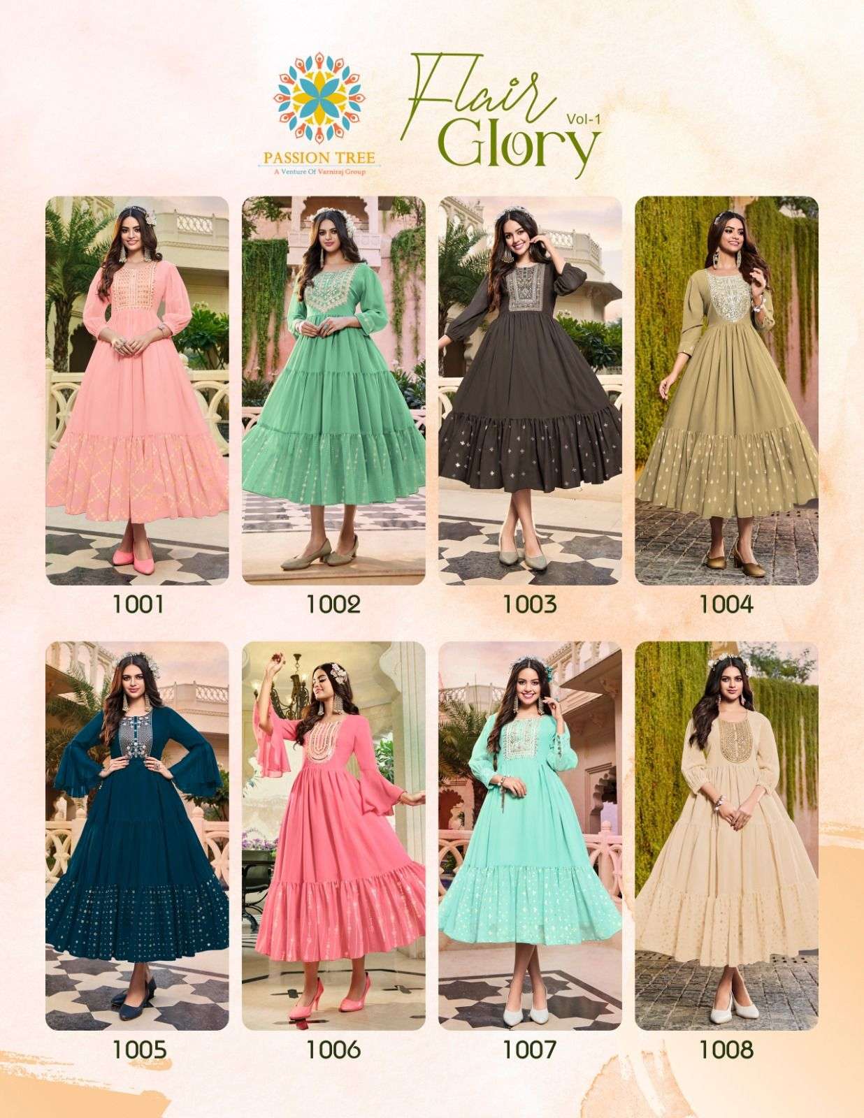 PASSION TREE FlAIR GLORY VOL-1 Gown Kurti Wholesale catalog