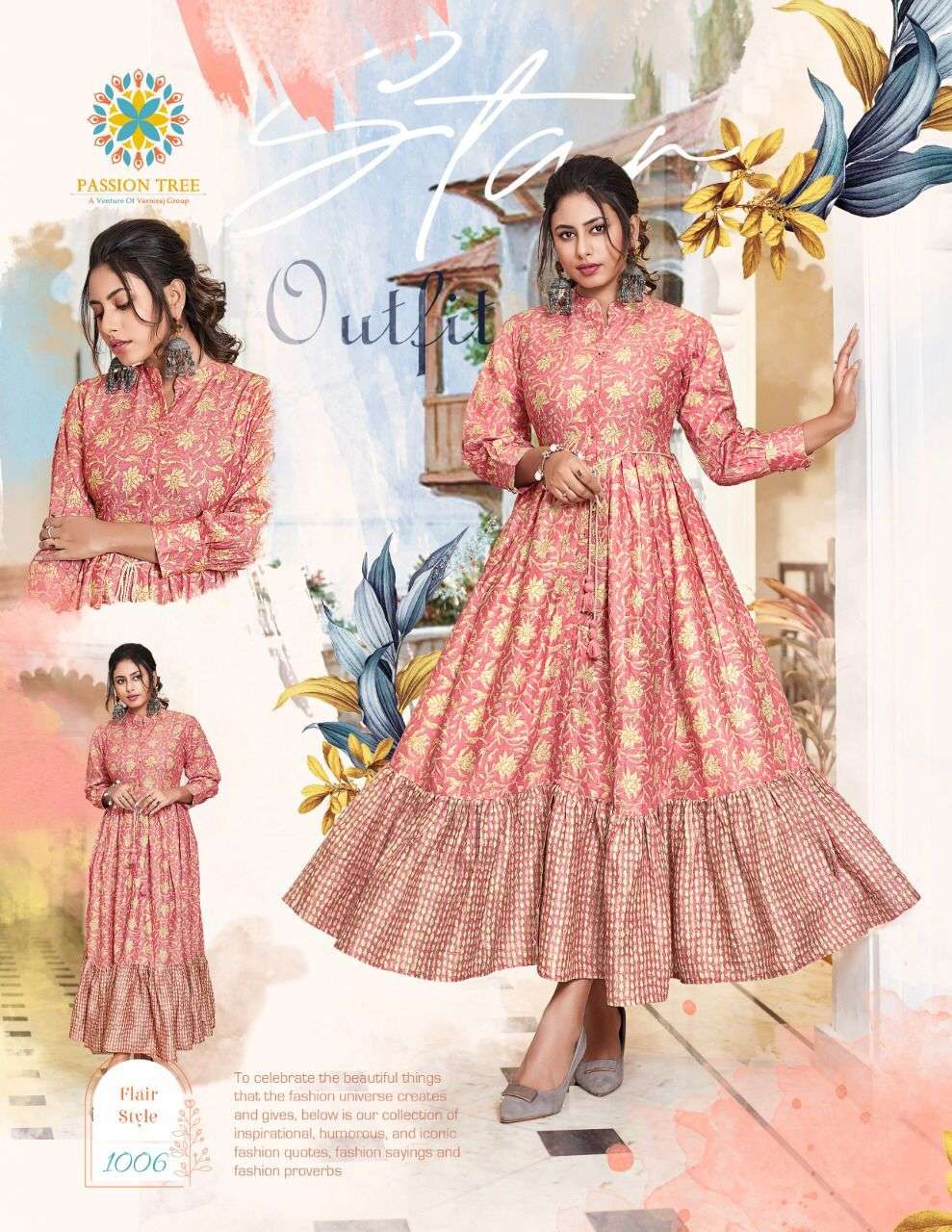 Passion Tree Flair Style Vol 1 Gown Kurti Wholesale catalog