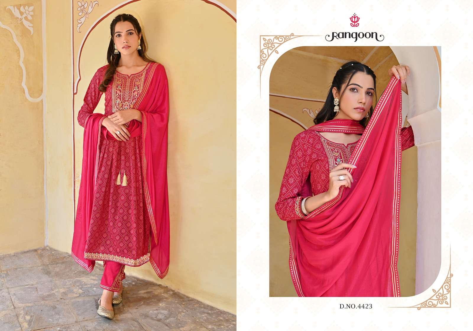 Rangoon BANDHEJ Naira Cut Kurti Wholesale catalog