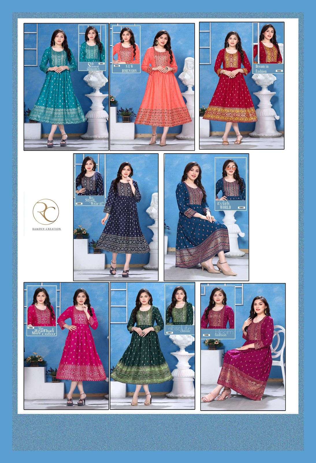 RC LAKME VOL.2 Ghera Manual Sequence Work Kurti Wholesale catalog