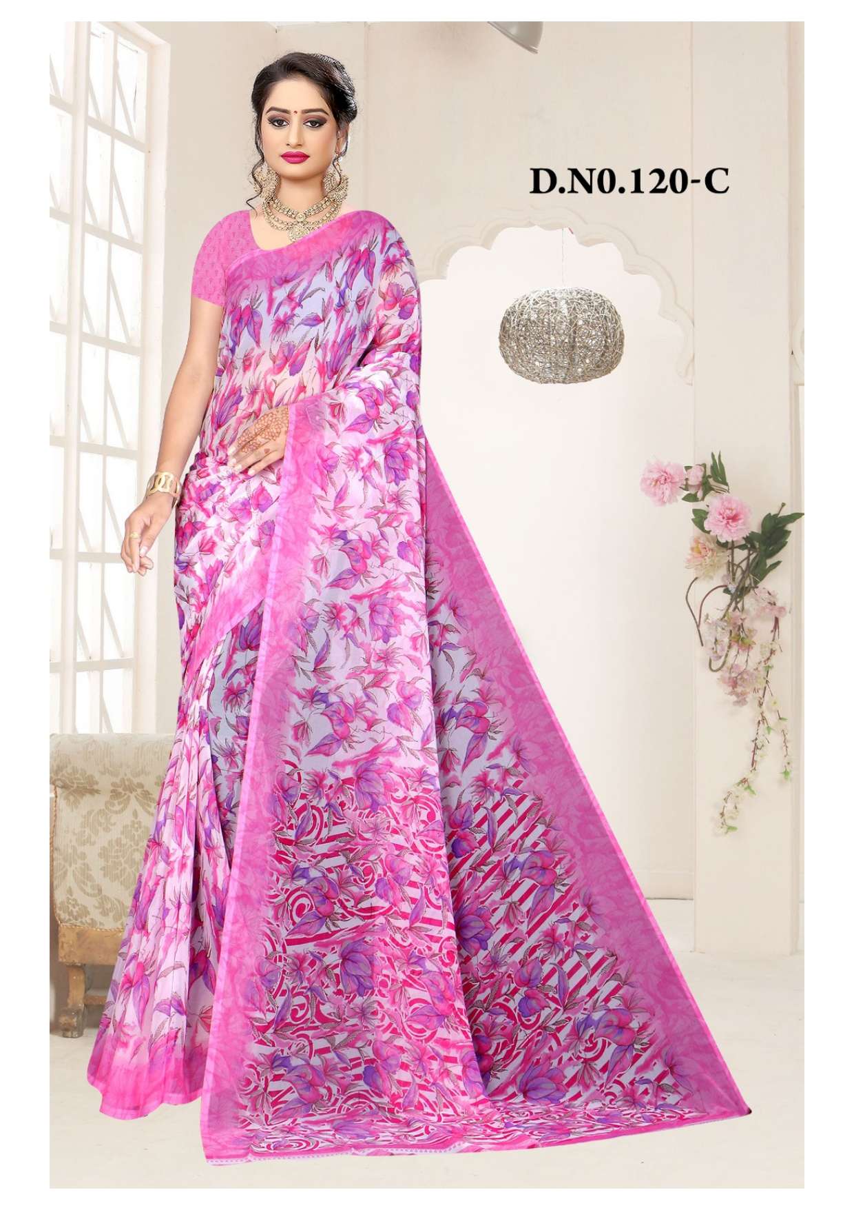 Saroj Floral Combo-1 Casual Georgette Printed Saree Wholesale catalog