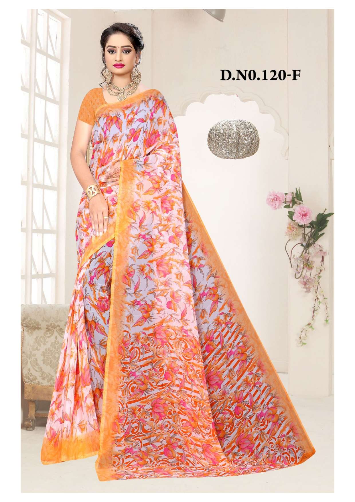 Saroj Floral Combo-1 Casual Georgette Printed Saree Wholesale catalog