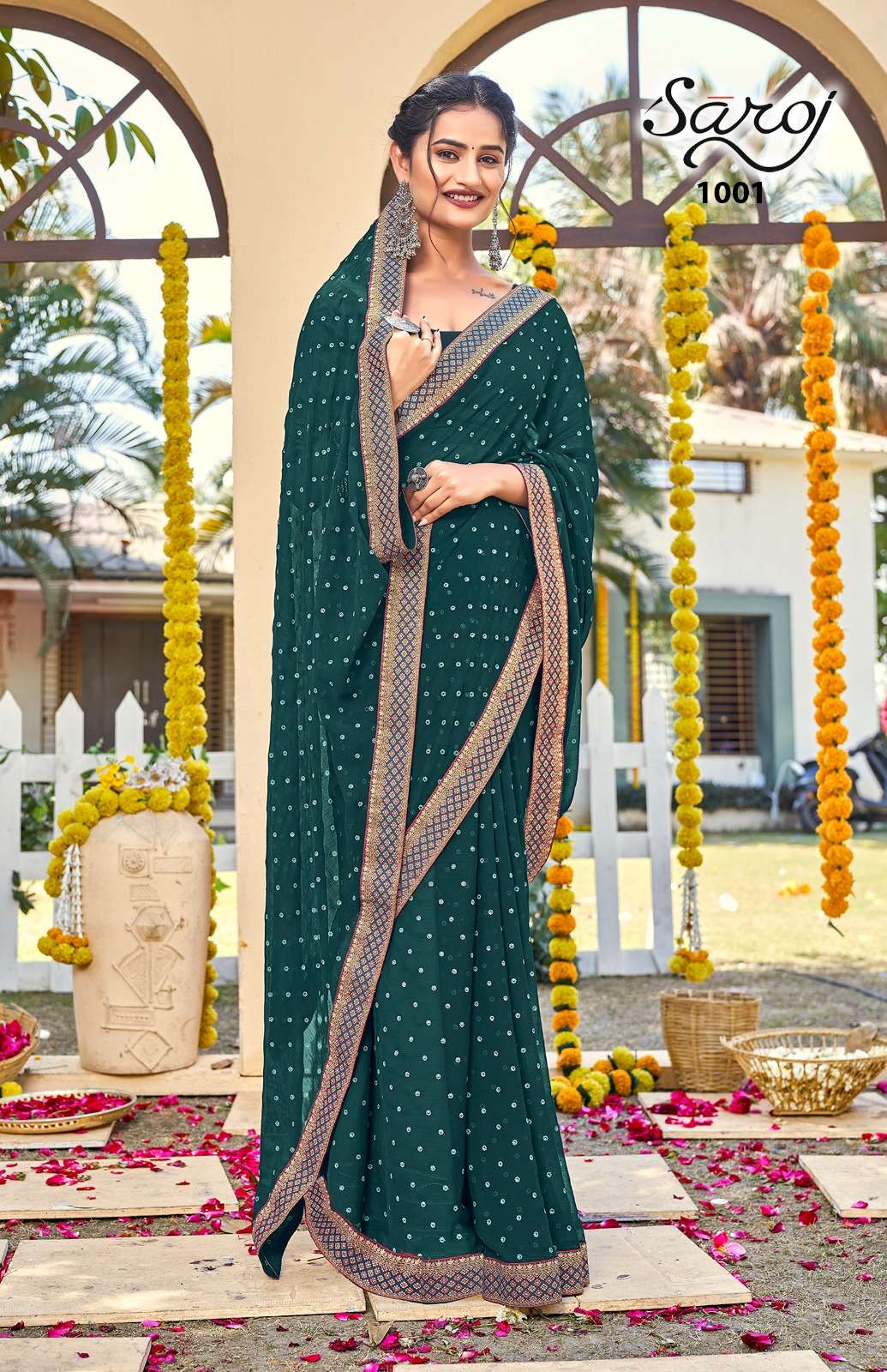 Saroj Jigisha Designer Georgette Saree Wholesale catalog