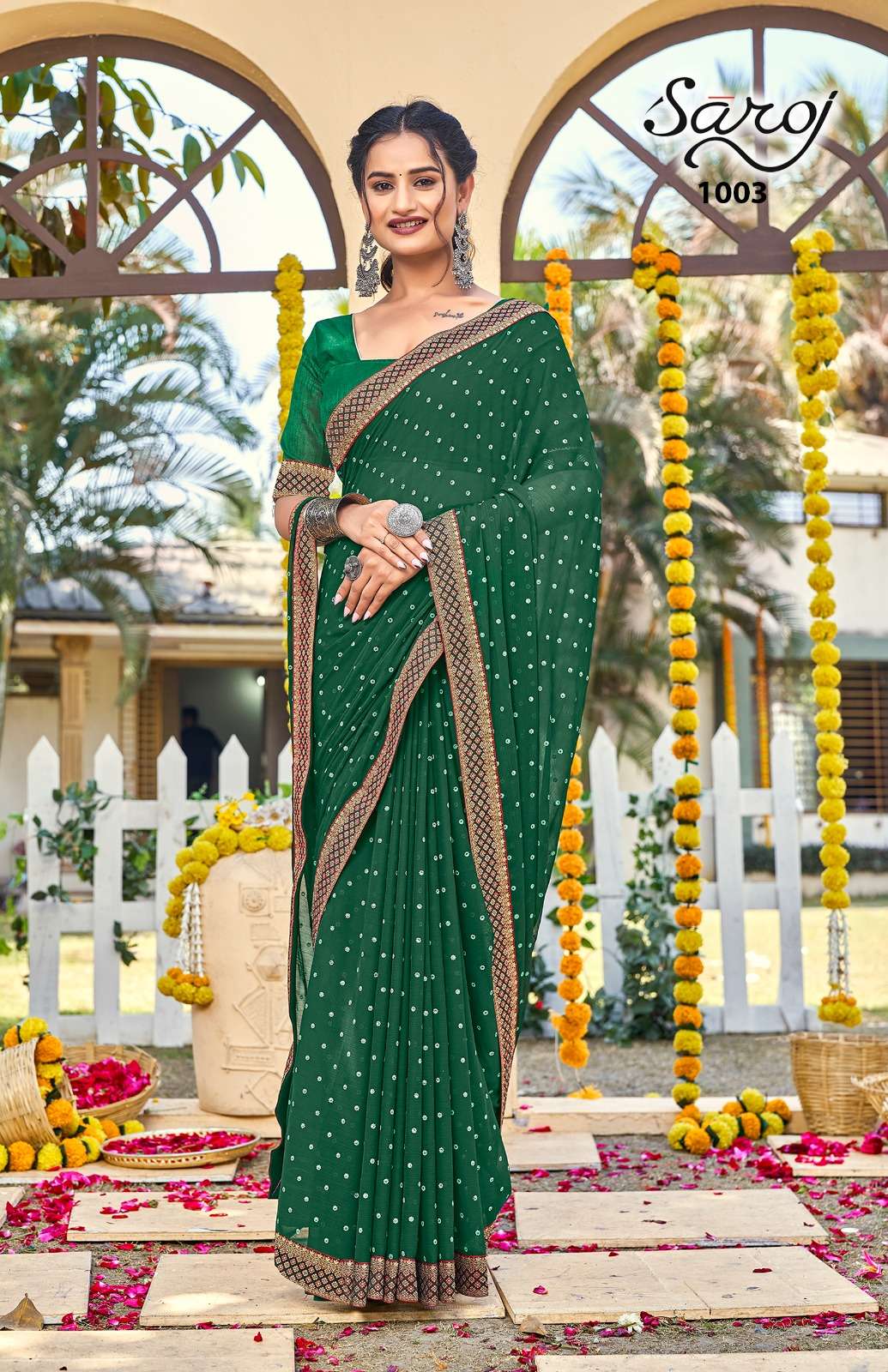 Saroj Jigisha Designer Georgette Saree Wholesale catalog