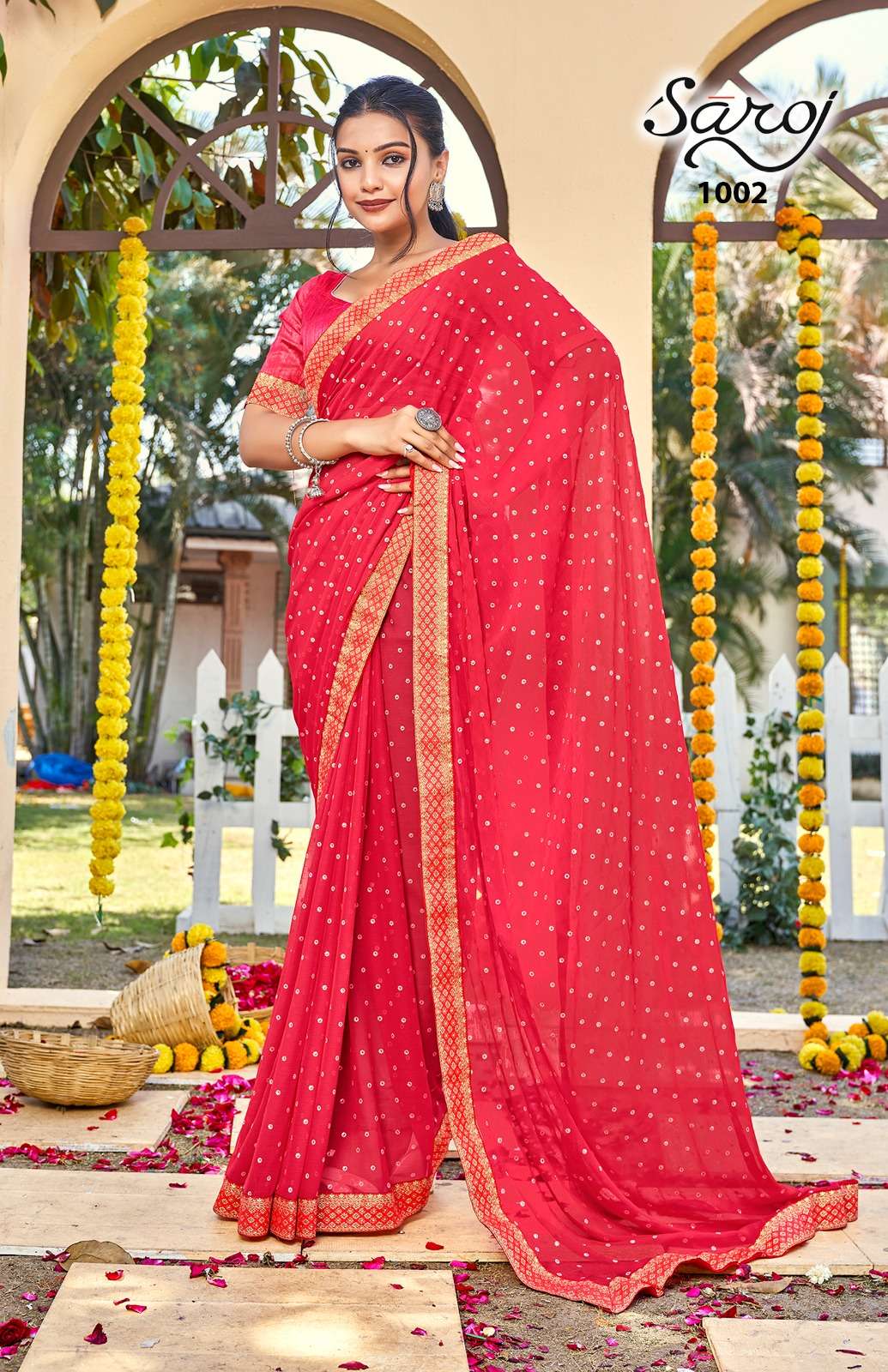 Saroj Jigisha Designer Georgette Saree Wholesale catalog