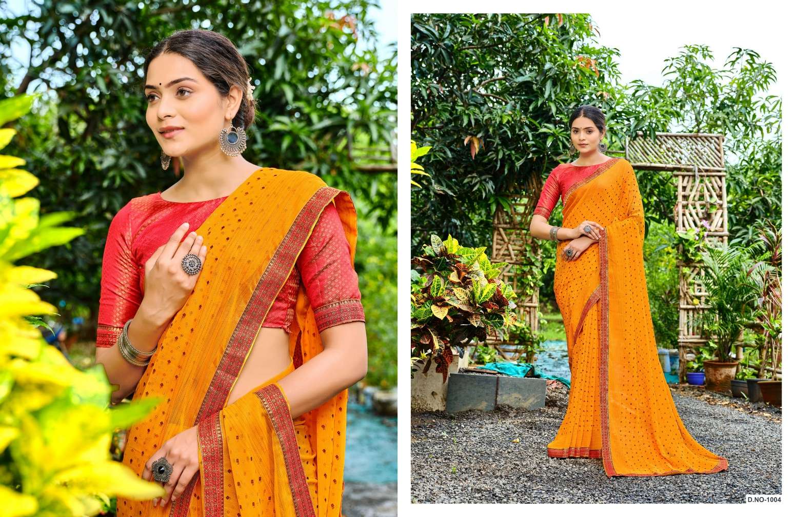 Saroj Prem katha Designer Georgette chiffon Saree Wholesale catalog