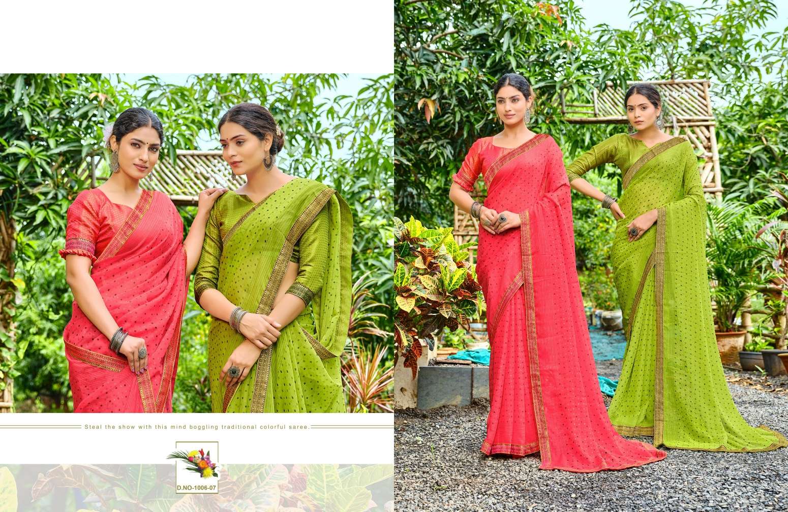 Saroj Prem katha Designer Georgette chiffon Saree Wholesale catalog