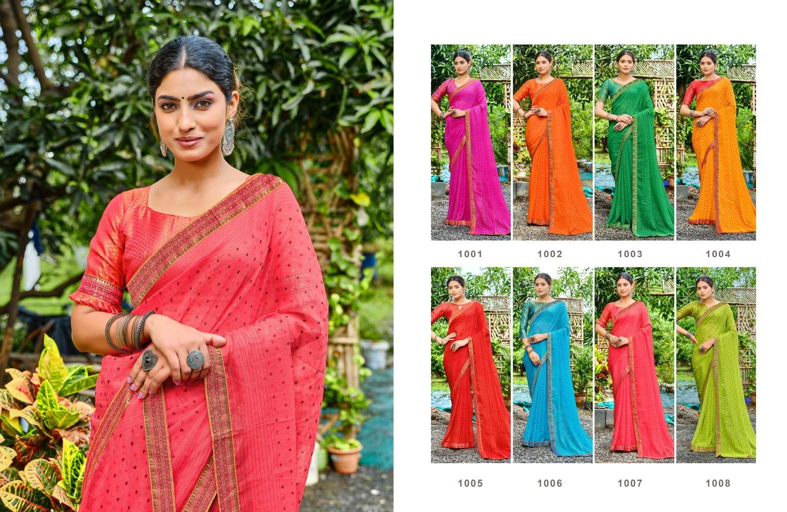 Saroj Prem katha Designer Georgette chiffon Saree Wholesale catalog