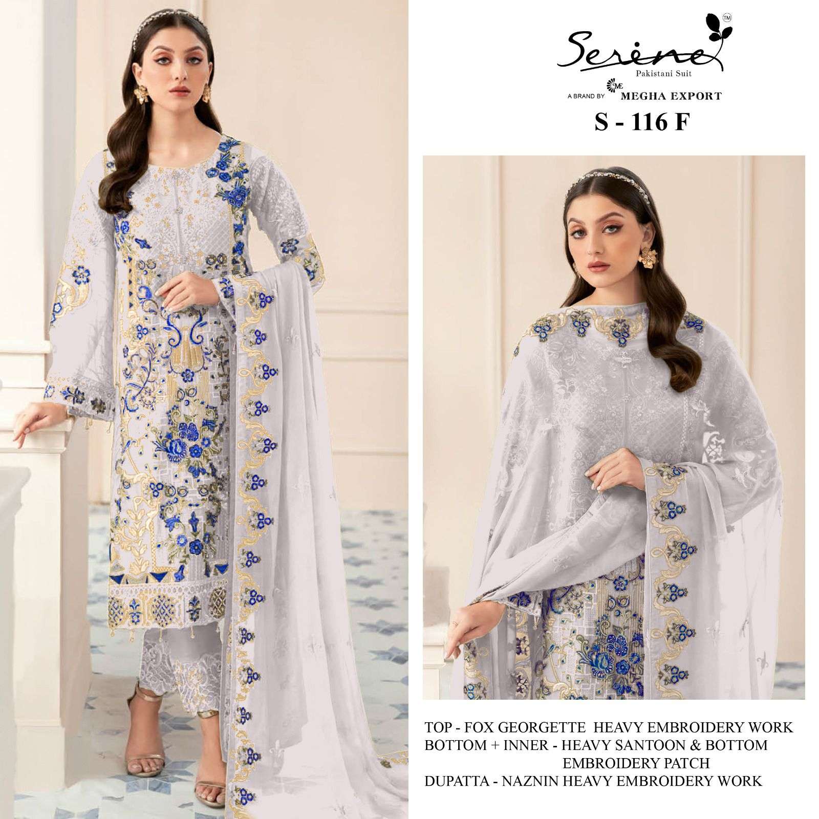 Serine S 116 E To H Pakistani Salwar Kameez Collection Wholesale catalog