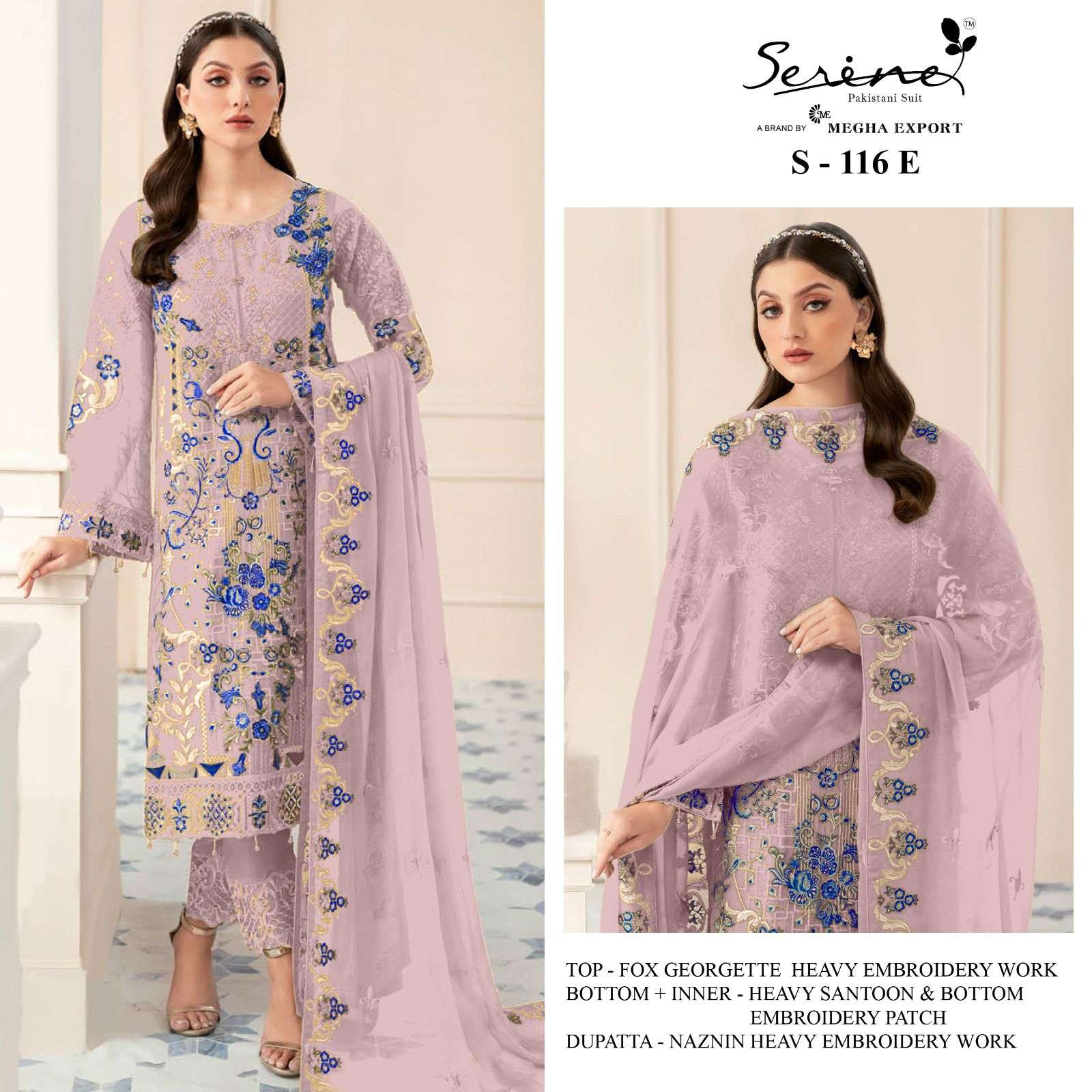 Serine S 116 E To H Pakistani Salwar Kameez Collection Wholesale catalog