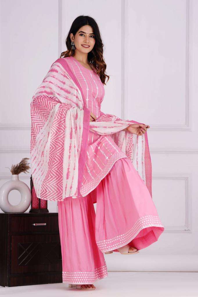 Sharara Reyon vol-3 Pink Kurti Wholesale catalog