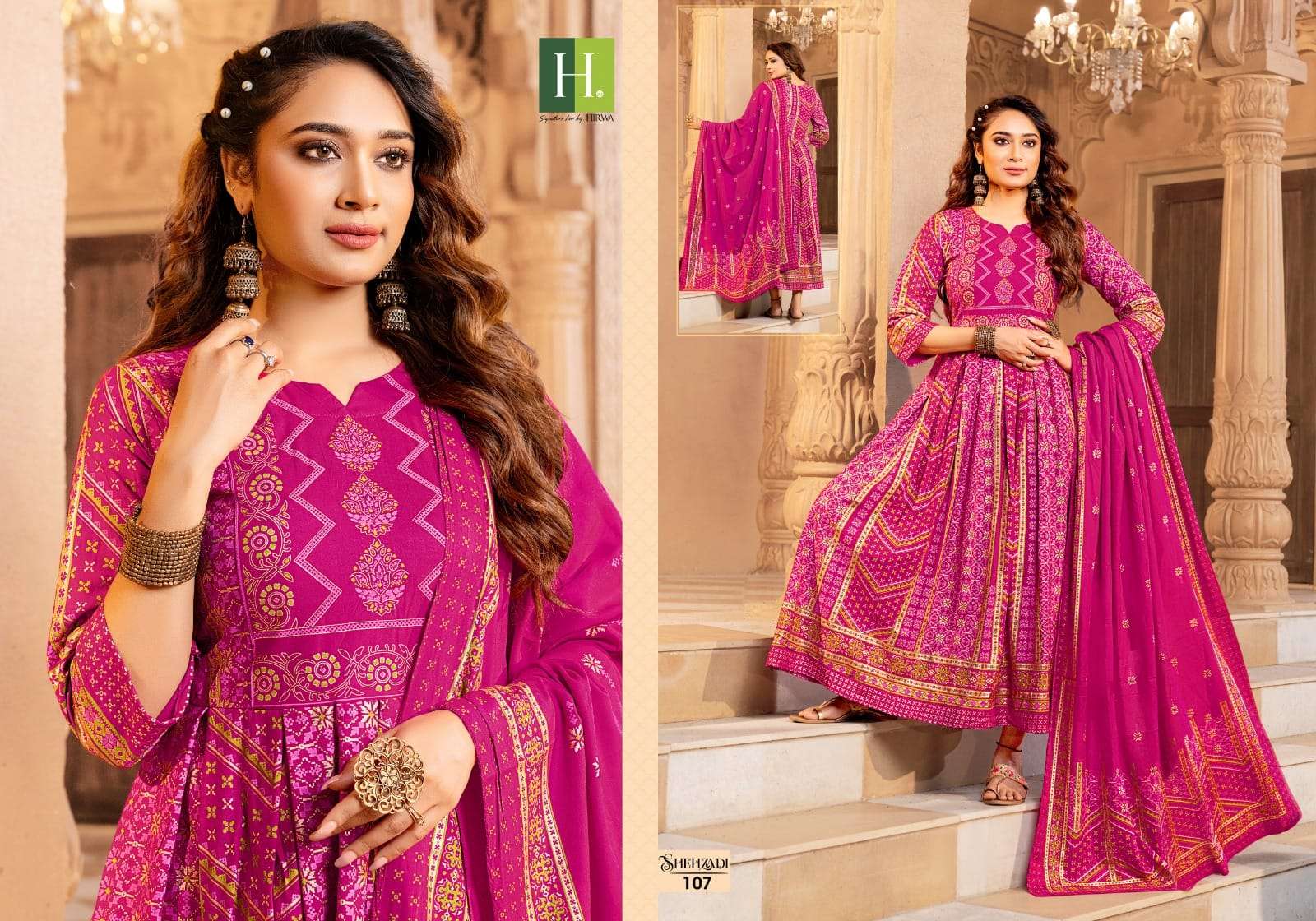 Shehzadi Rayon Foil Prints Kurti Wholesale catalog