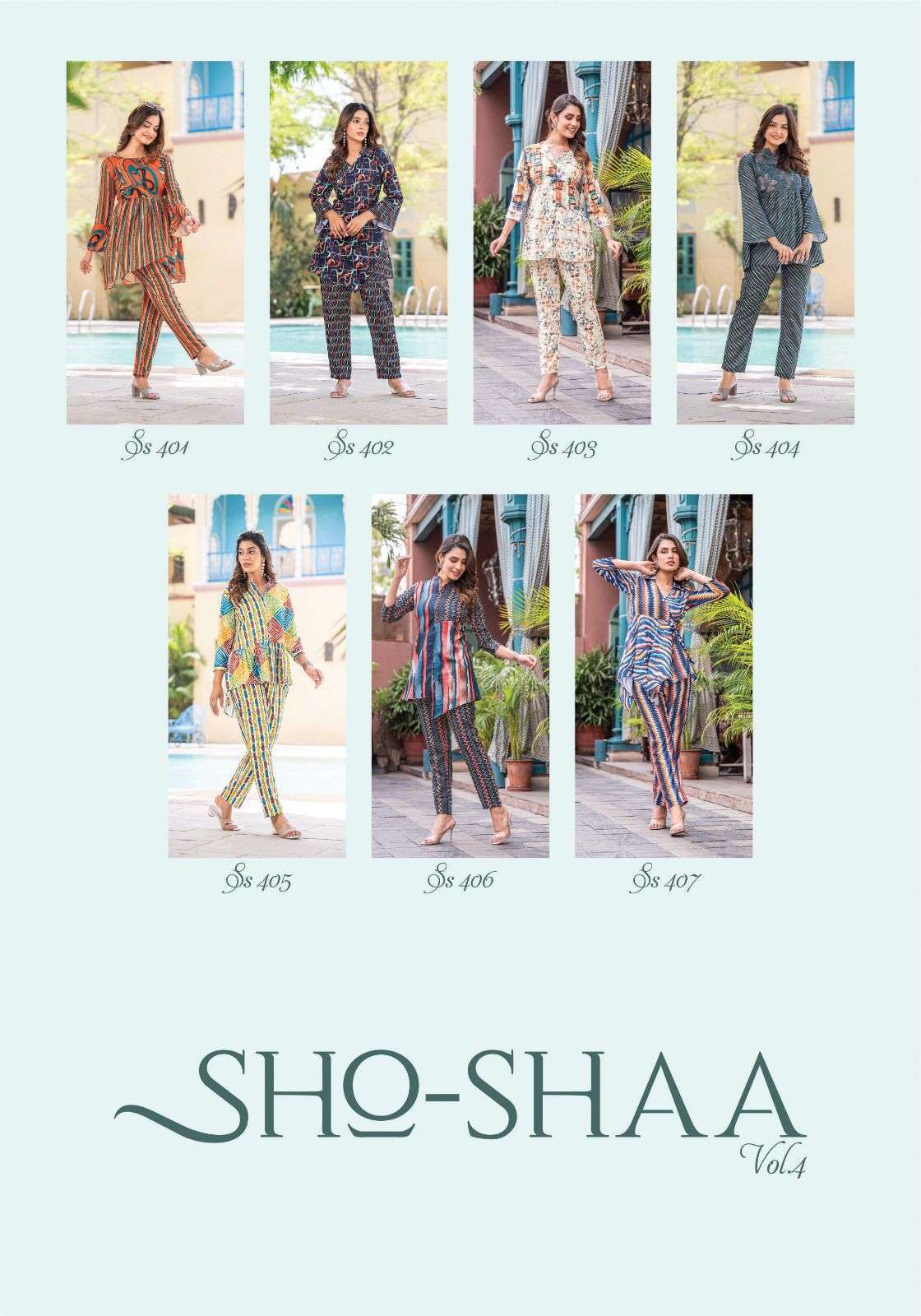 SHO-SHAA VOL.04 CORD-SETS KURTI WHOLESALE CATALOG