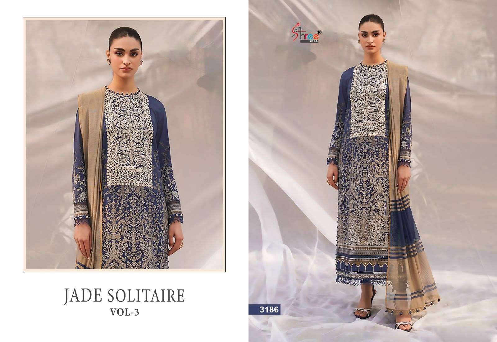 Shree Jade Solitaire Vol 3 Cotton Dupatta Pakistani Suits Wholesale catalog