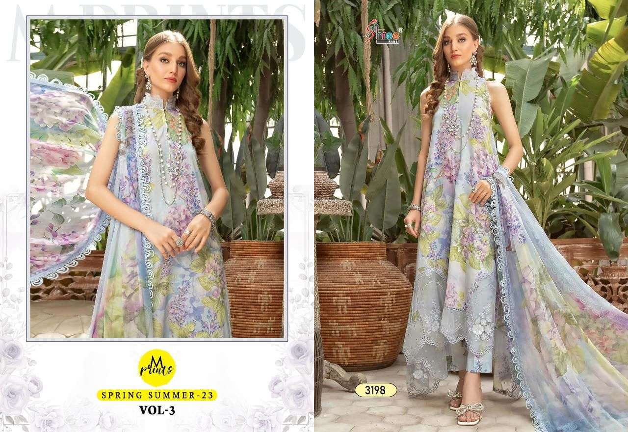 Shree M Prints Spring Summer 23 Vol 3 Chiffon Dupatta Salwar kameez Wholesale catalog
