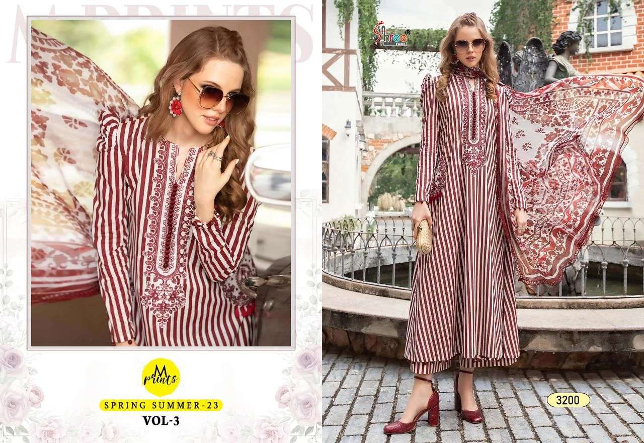 Shree M Prints Spring Summer 23 Vol 3 Chiffon Dupatta Salwar kameez Wholesale catalog