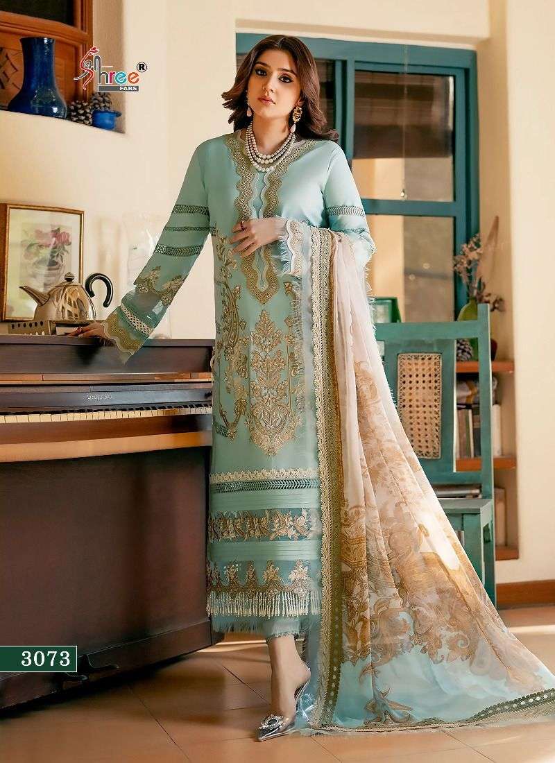 Shree Ombre Nx Lawn Collection Chiffon Dupatta Salwar Suits Wholesale catalog