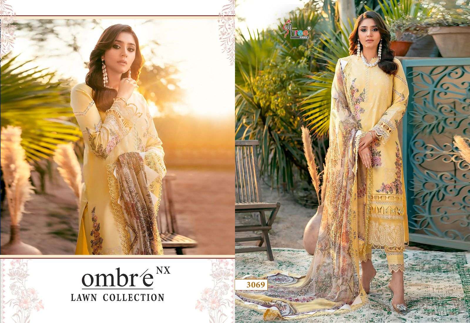 Shree Ombre Nx Lawn Collection Cotton Dupatta Salwar Suits Wholesale catalog