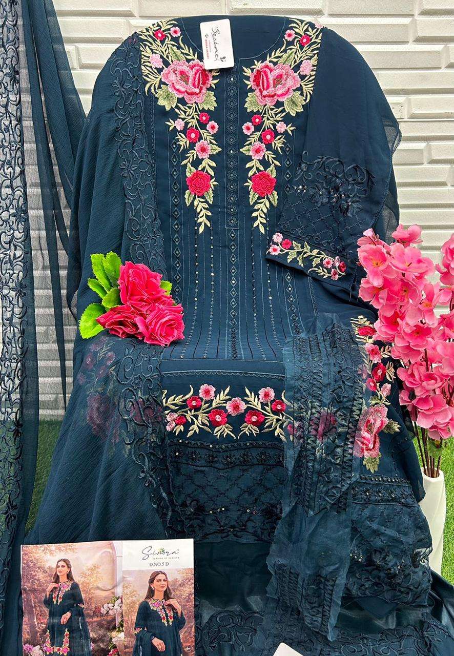 SIMRA D-5 C TO F FOX GEORGETTE HEAVY EMBROIDERED Salwar Kameez Wholesale catalog