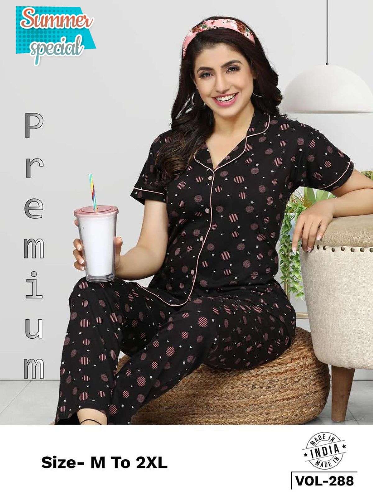 SUMMER SPECIAL C.NS VOL.D288 SD Collar Night Suits Wholesale catalog