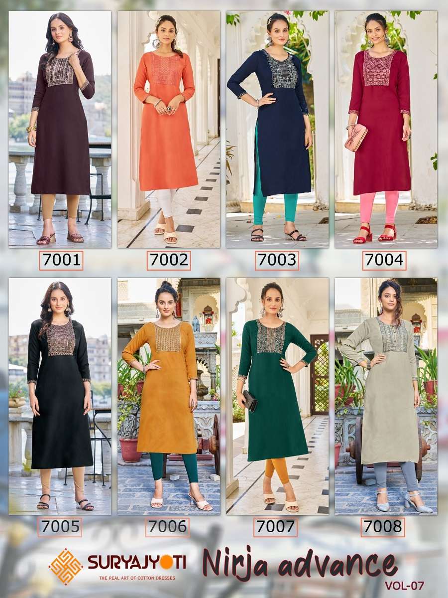 Suryajyoti Nirja Advance Vol-7 – Only Kurties - Wholesale Catalog