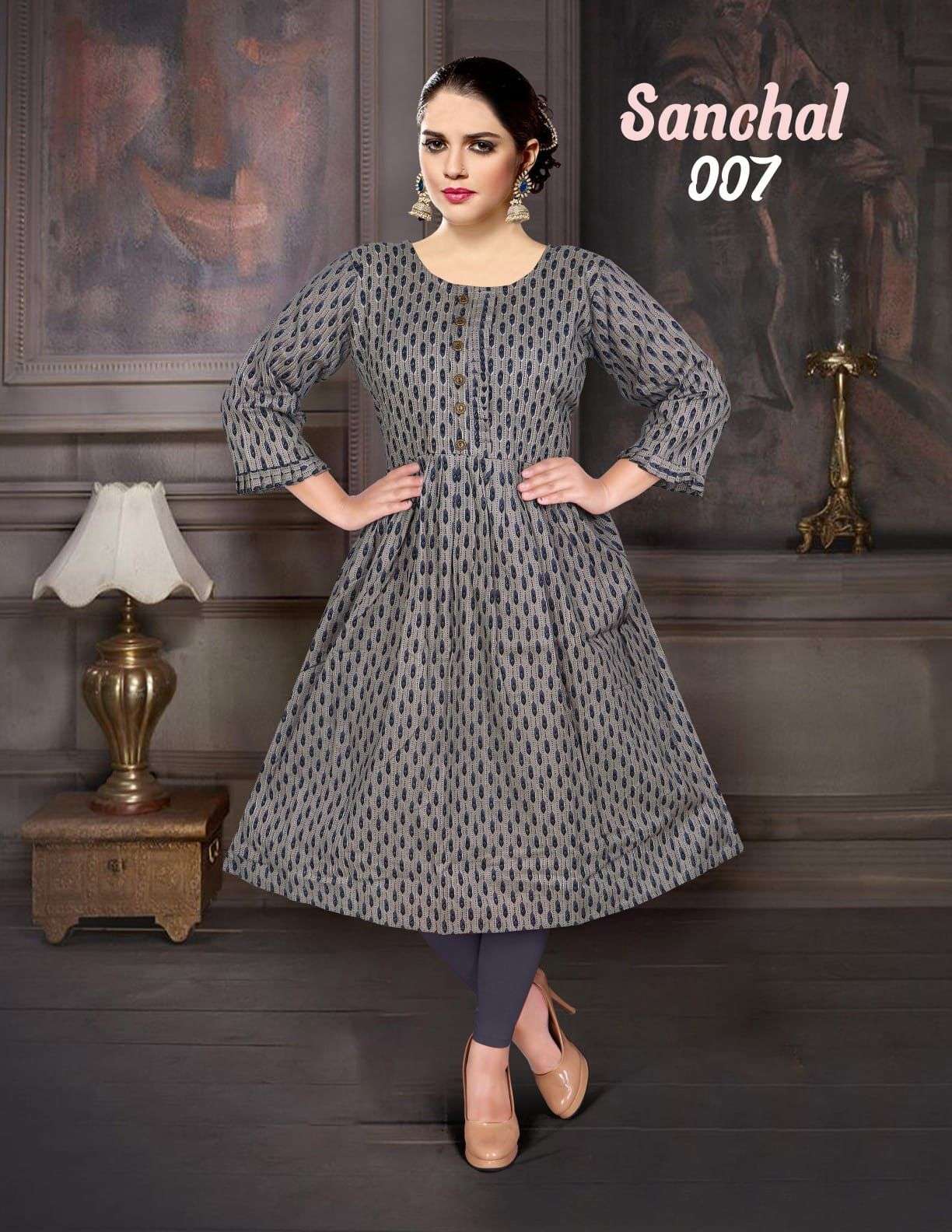 Trendy Sanchal Vol.1 Cotton Kurti Wholesale catalog