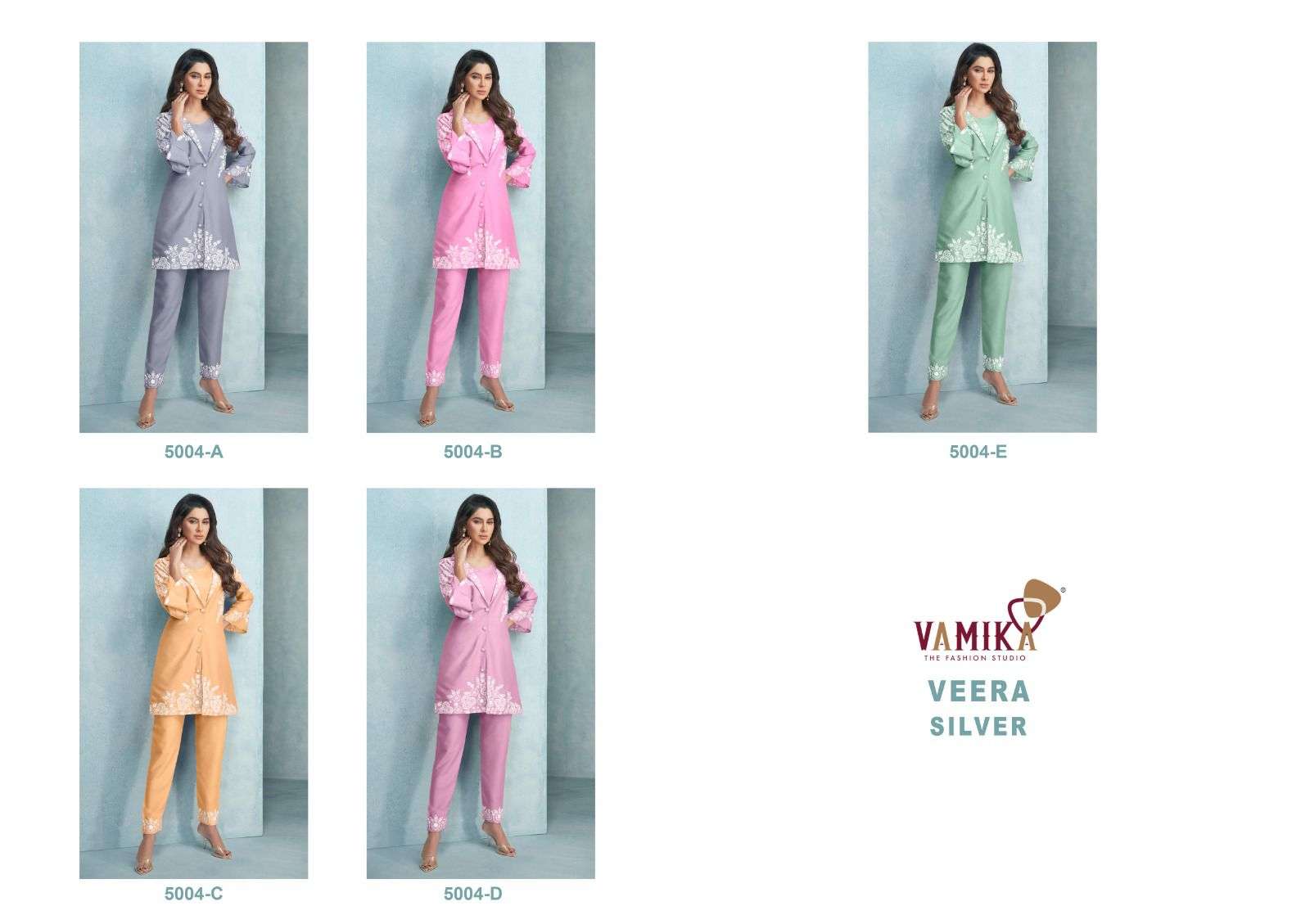 Vamika VEERA Silver Co-Ord-Set Kurti Wholesale catalog