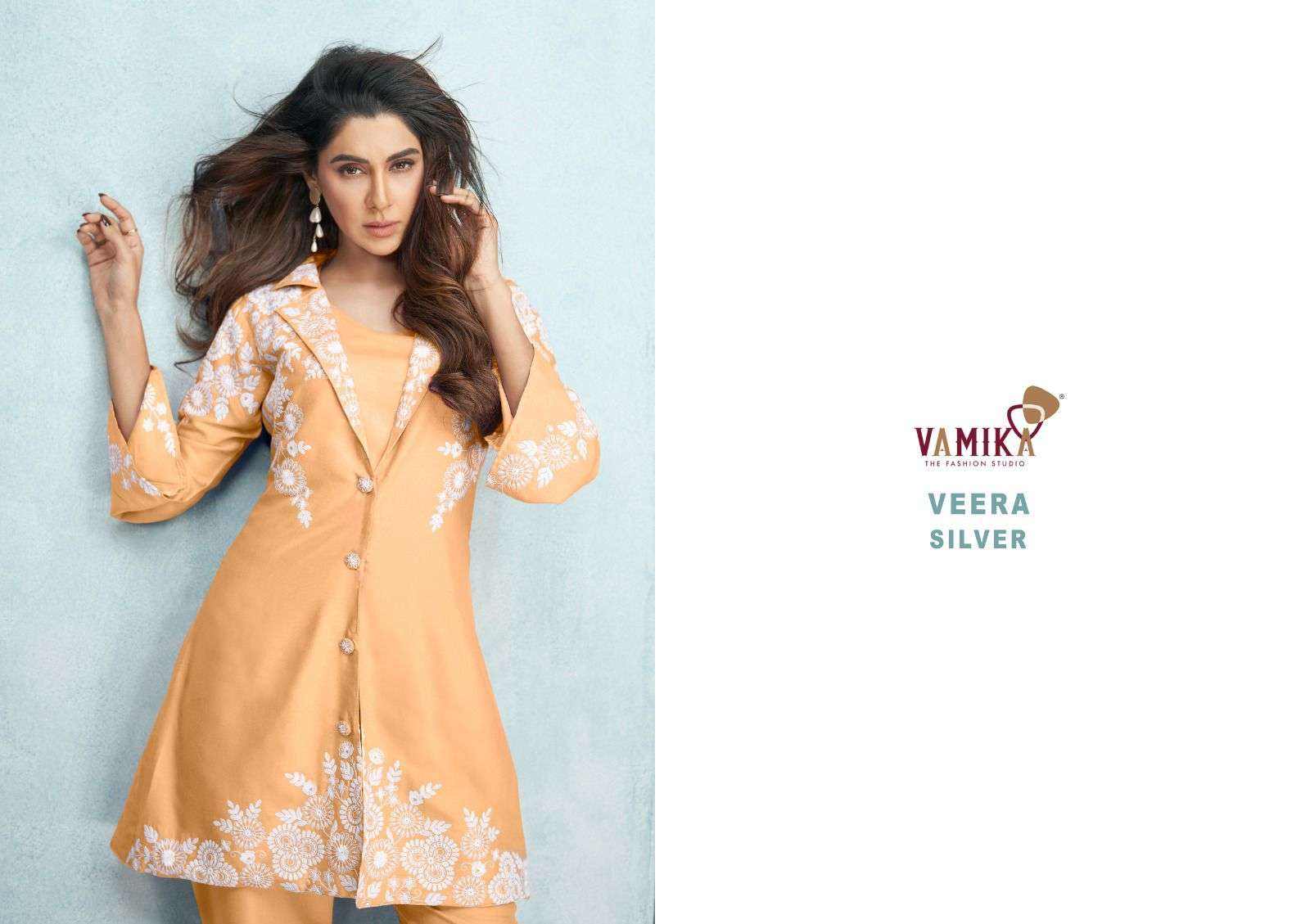 Vamika VEERA Silver Co-Ord-Set Kurti Wholesale catalog
