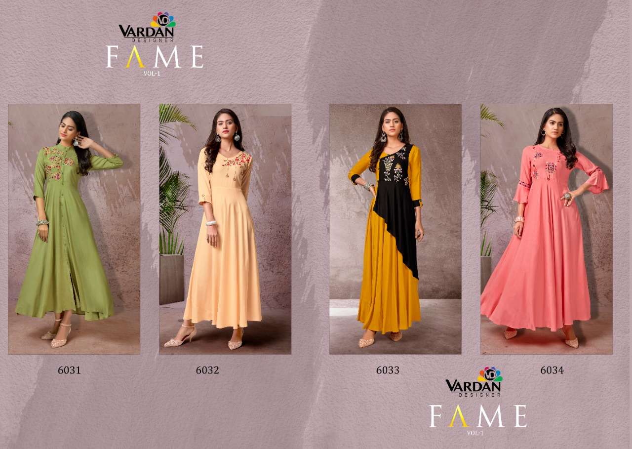 Vardan Designer Fame Vol-1 Kurti Wholesale catalog