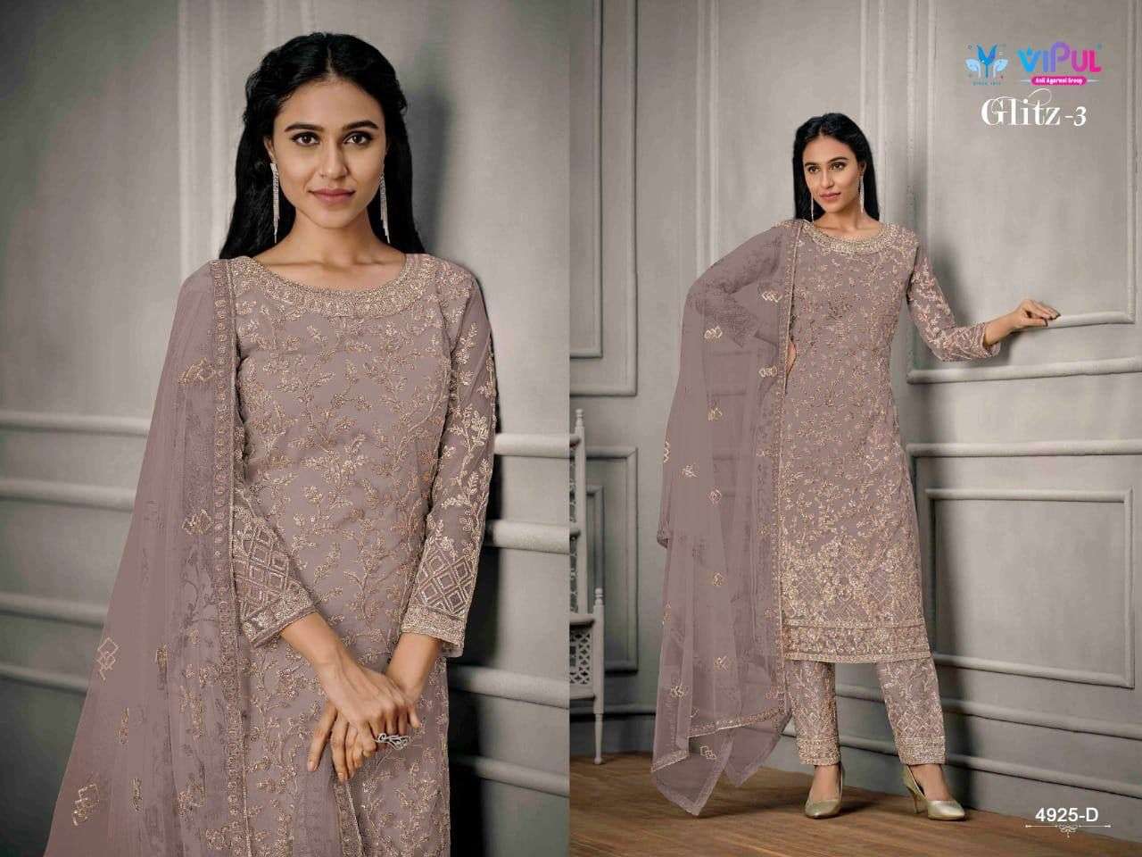 VIPUL GLITZ - 3 Dress Materials Wholesale catalog