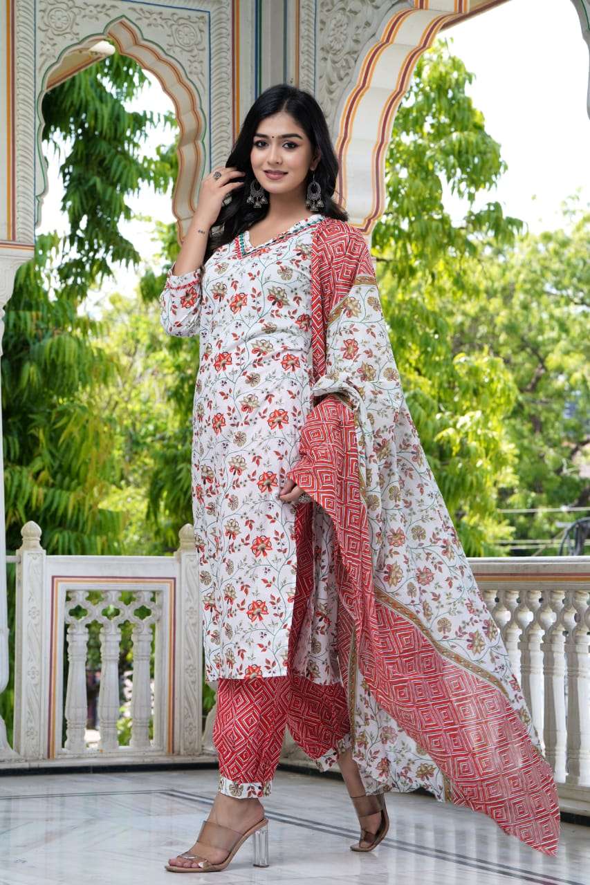 White vol-3 cotton Kurti Wholesale catalog