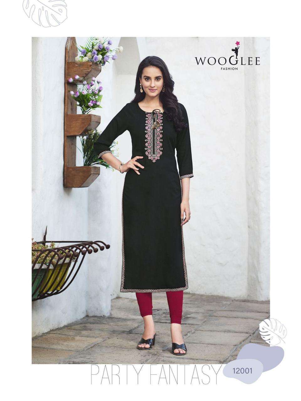Wooglee FLORANCE Rayon Buti Kurti Wholesale catalog