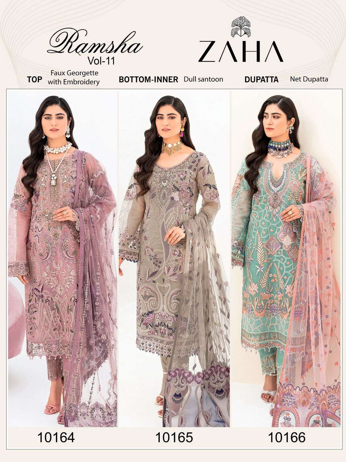 Zaha Ramsha Vol 11 Embroidery Pakistani Salwar Kameez Wholesale catalog