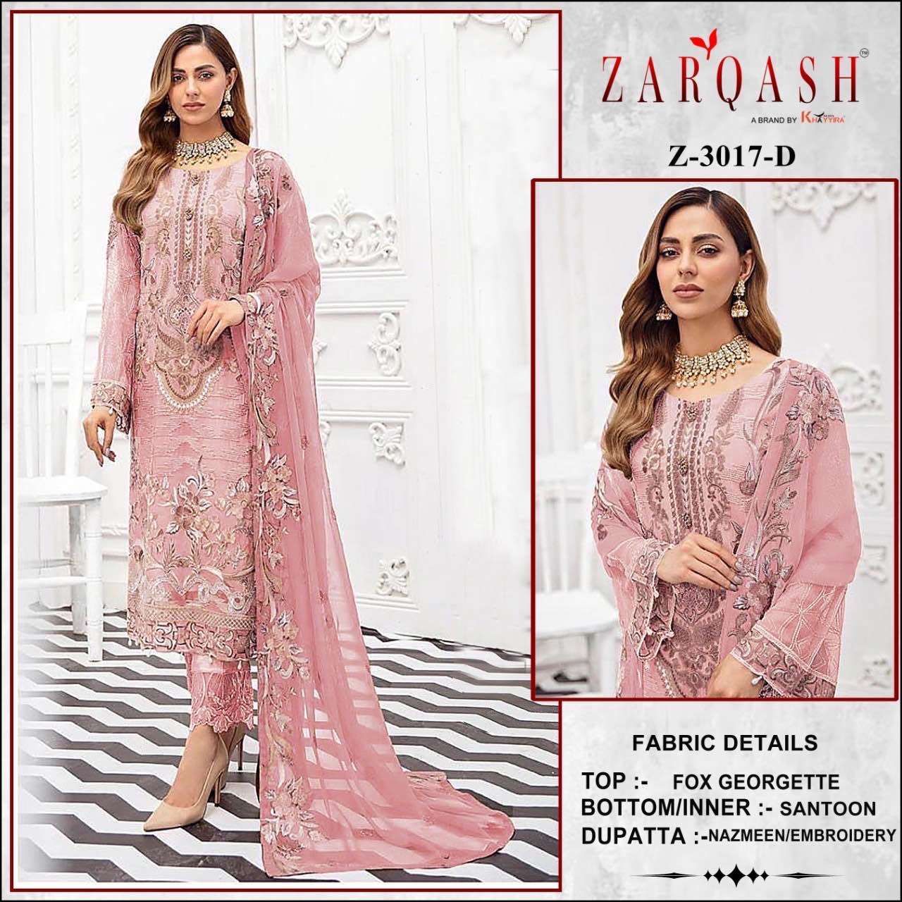 Zarqash Z 3017 Embroidery Pakistani Salwar Kameez Wholesale catalog