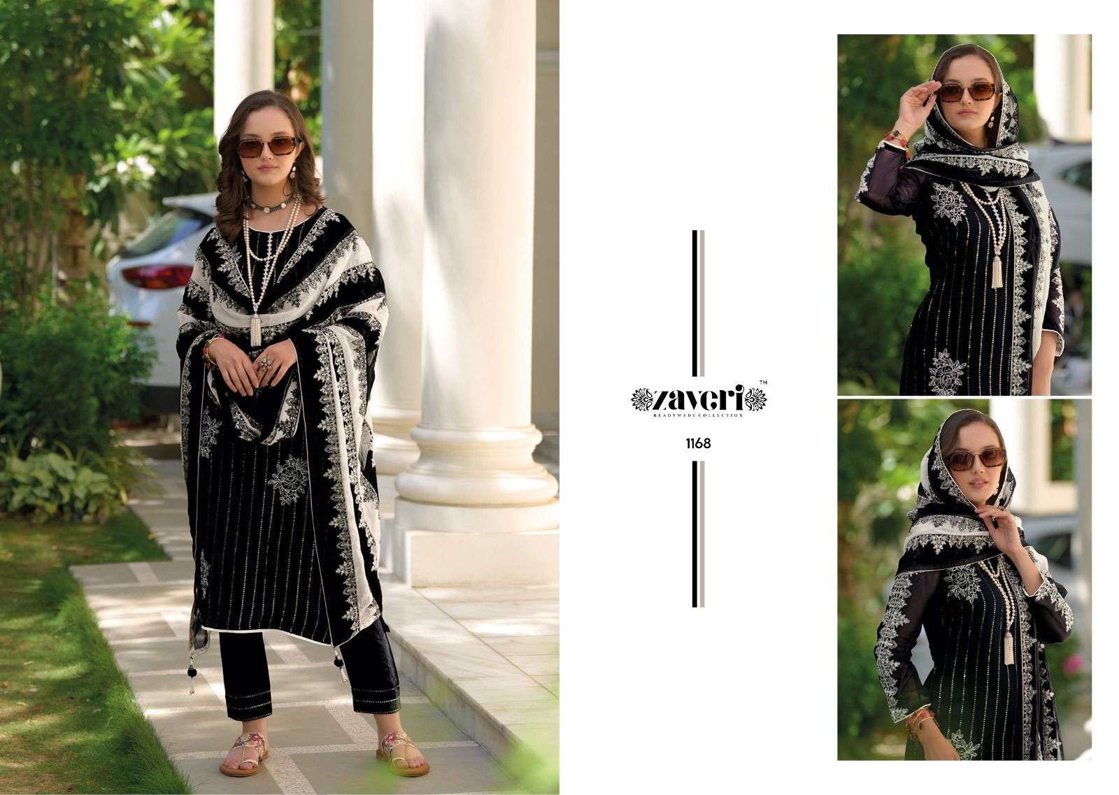 Zaveri BLACK - WHITE NOOR KURTI WHOLESALE CATALOG