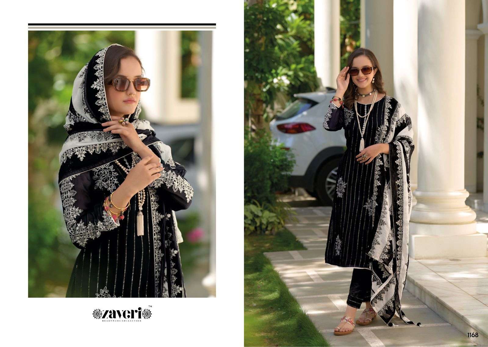 Zaveri BLACK - WHITE NOOR KURTI WHOLESALE CATALOG