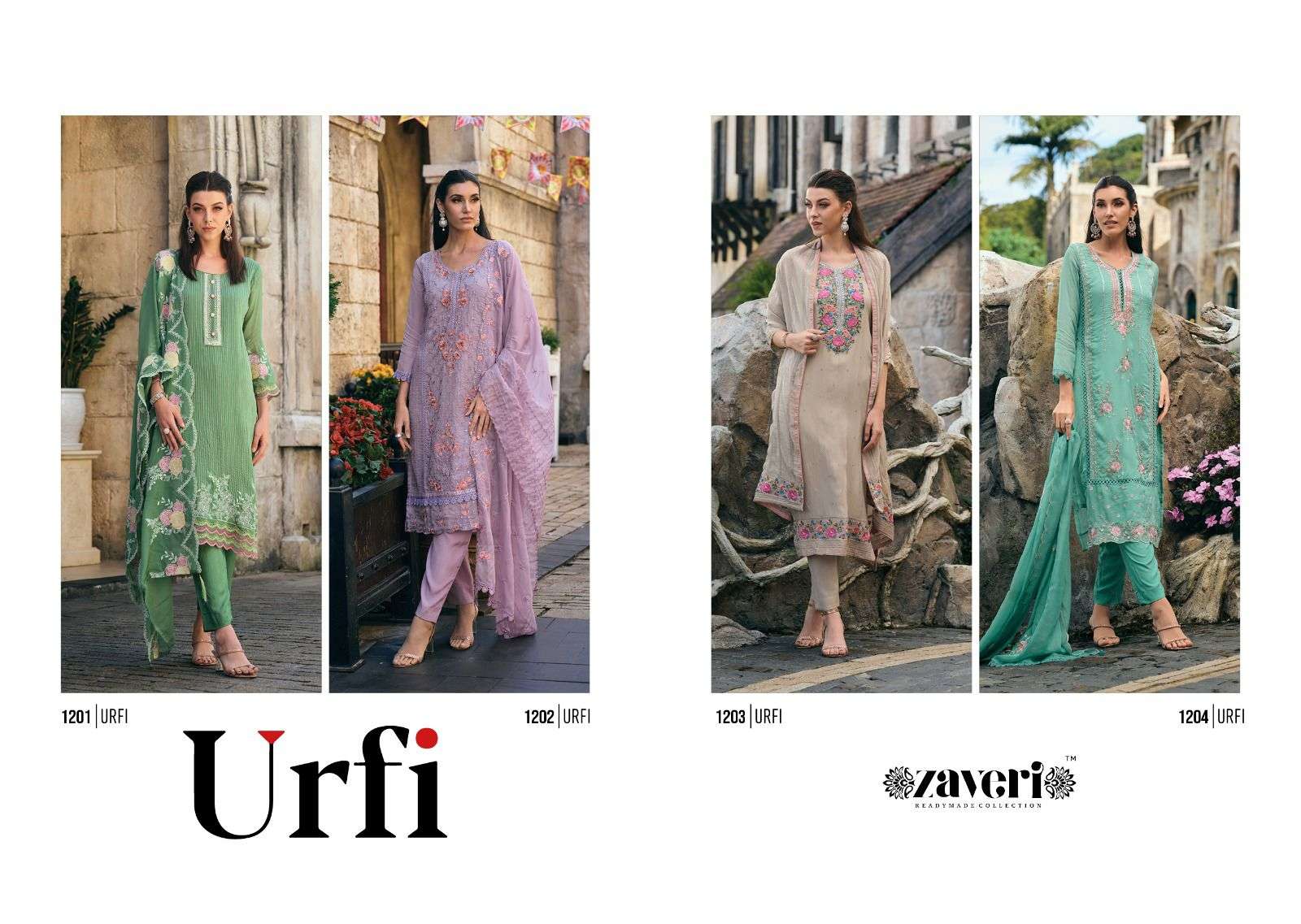 Zaveri  URFI  organza with fancy embroidery Kurti Wholesale catalog