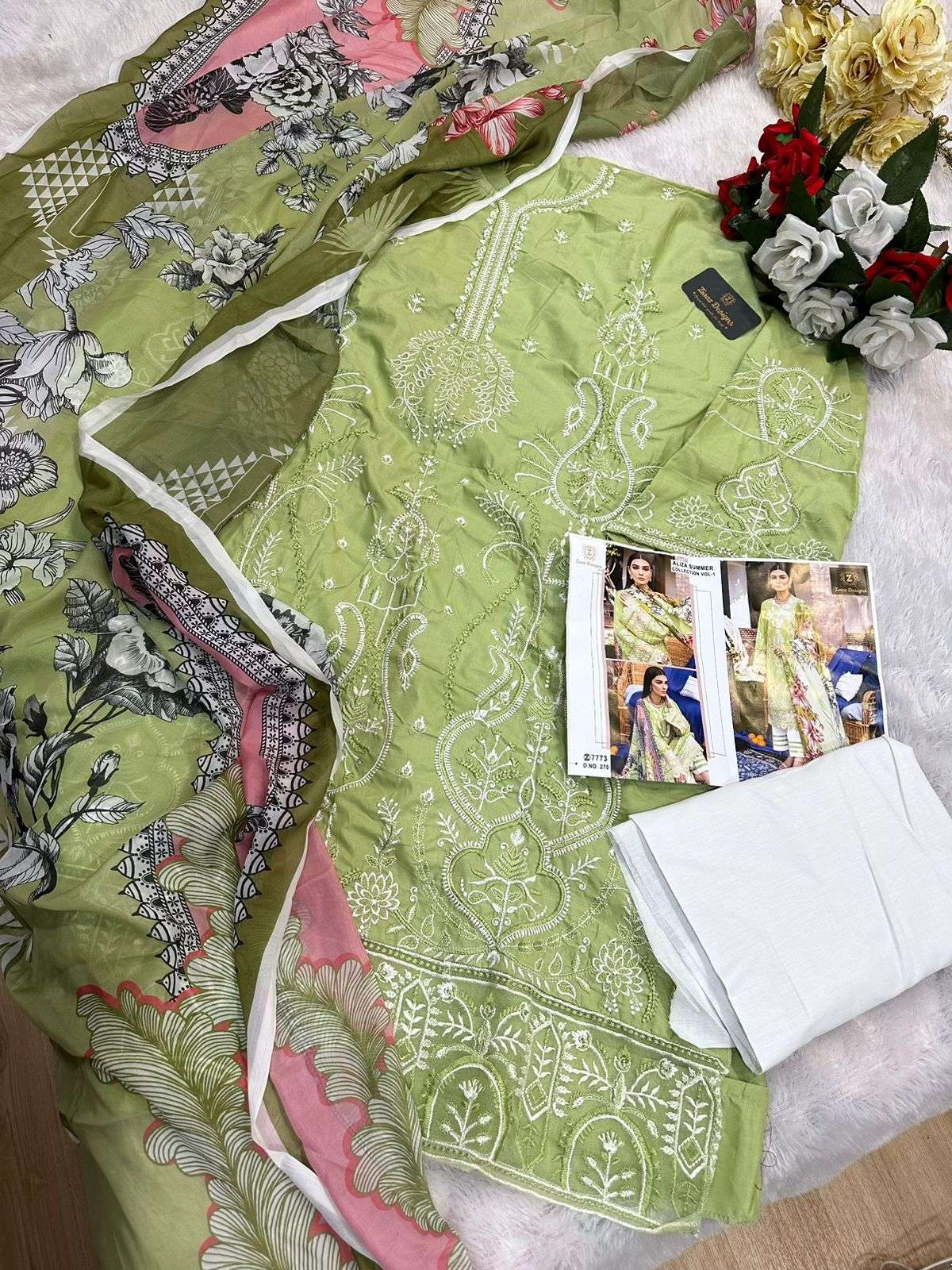 Ziaaz Aliza Summer 270 And 271 Cambric Cotton Pakistani Suits Wholesale catalog